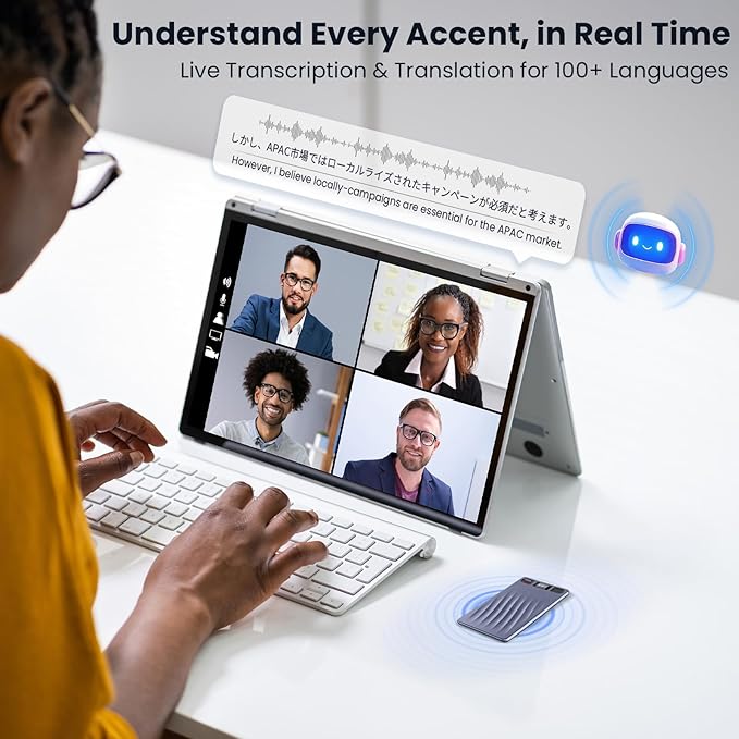 AI Voice Recorder, Professional Voice Activated Recorder with AI Transcription & Summarize, 64GB Storage, 30H Battery, Noise Cancellation and AI Note Taker for Meetings and Interviews & calls