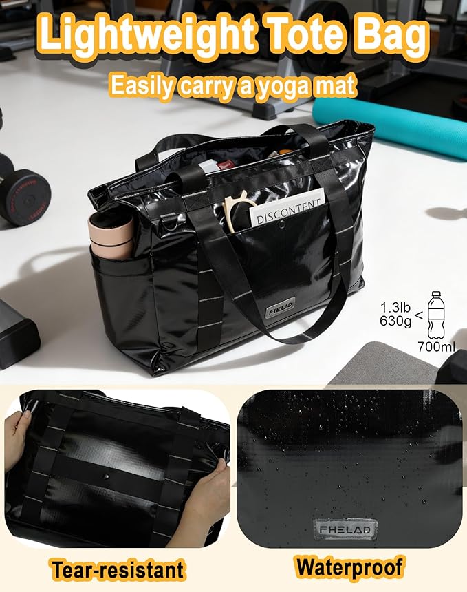 Tote Bag for Women, Lightweight Beach Bag with Laptop Pocket for Teacher Nurse, Travel Shoulder Handbag for College