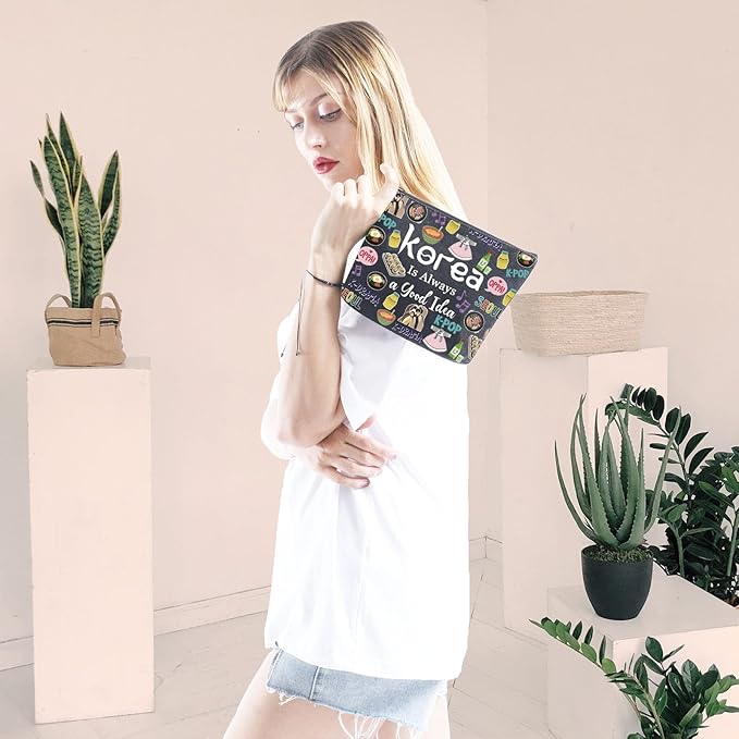 South Korea Travel Vacation Trip Souvenir Gift Korea Bachelorette Trip Gift South Korea Travel Accessory Bag for Korea Lovers (Good Idea Korea Black)