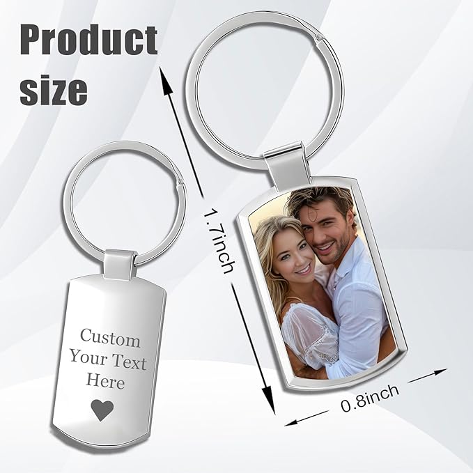 KBPTM Customized Double Sided Keychain - Personalized Engraved Text/Number/Name Keychain, Custom Key chain Gift for Boyfriend