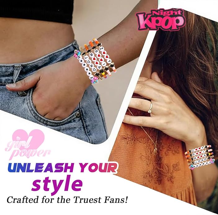 AICase for Korea-Pop Merch Gifts Toys Cosplay Birthday Decorations Bracelets Outfit Costume 6 Pcs Stackable Stretch Beaded Bracelets Merchandise Jewelry Gifts for Fans Women Christmas Stocking