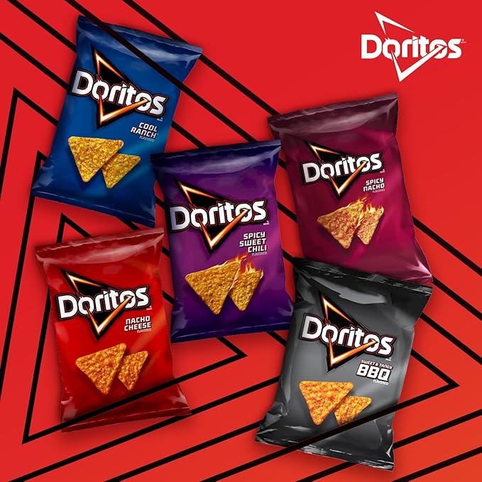Doritos Flavored Tortilla Chips, Reduced Fat Nacho Cheese, 1 Ounce (Pack of 72)