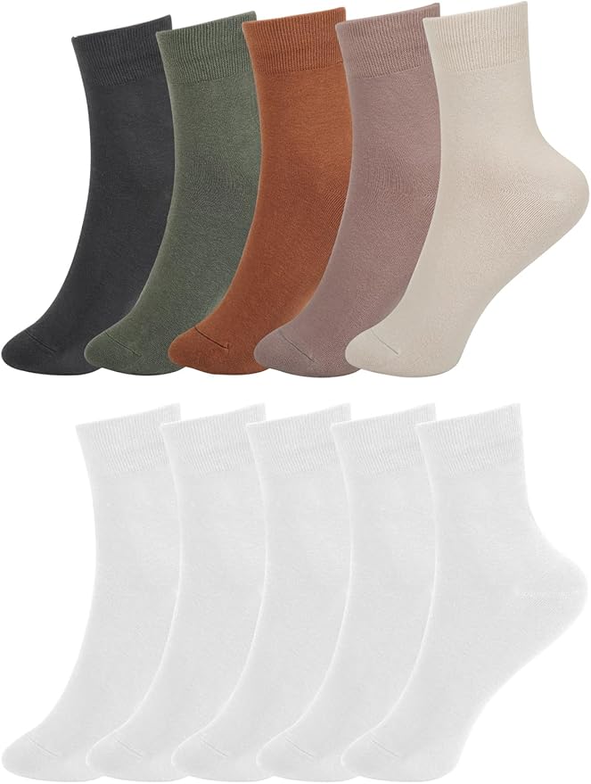 FGZ Women Thin Cotton Socks Soft Cozy Socks Cute Ankle Crew Socks 5 Pairs