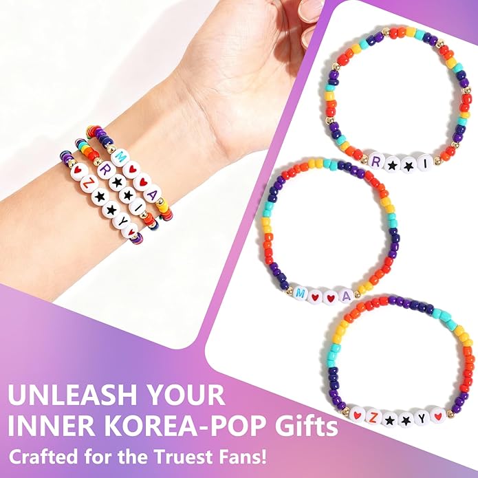 Phask for Korea-Pop Merch Bracelets Inspired Bracelets,Stackable Stretch Bracelets for Korea-Pop Stuff Fans Cosplay Outfit Gifts Accessories Jewelry Birthday Christmas