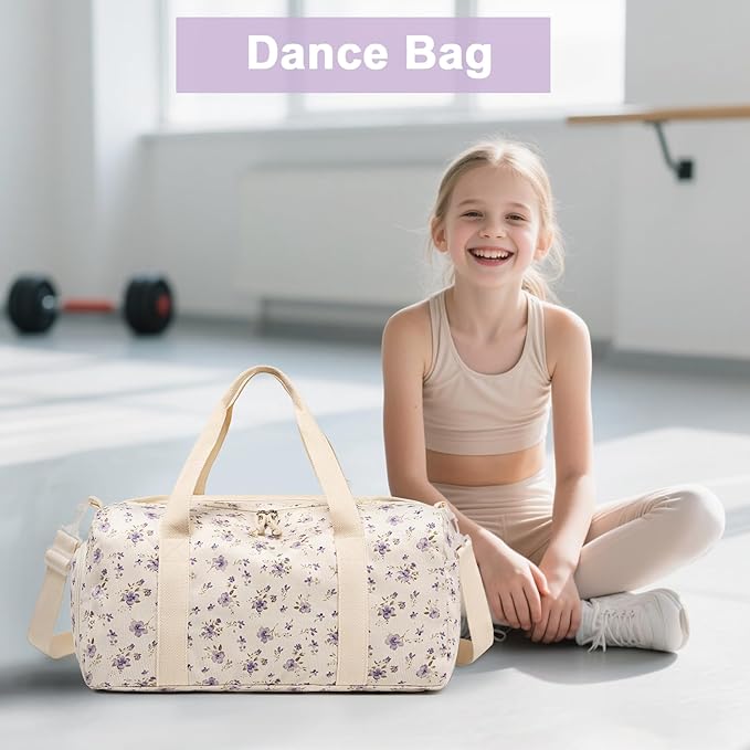 BTOOP Duffle Bag for Gym Sports Women Girls Workout Travel Bag Weekender with Shoe Compartment and Wet Pocket