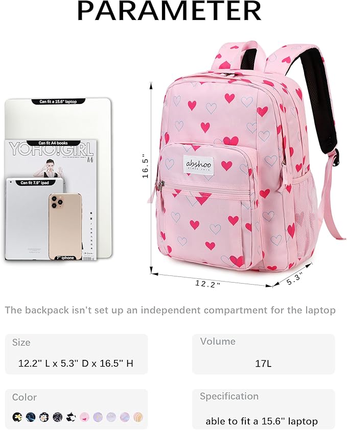 abshoo Classical Basic Travel Backpack For School Water Resistant Bookbag | For School, For School