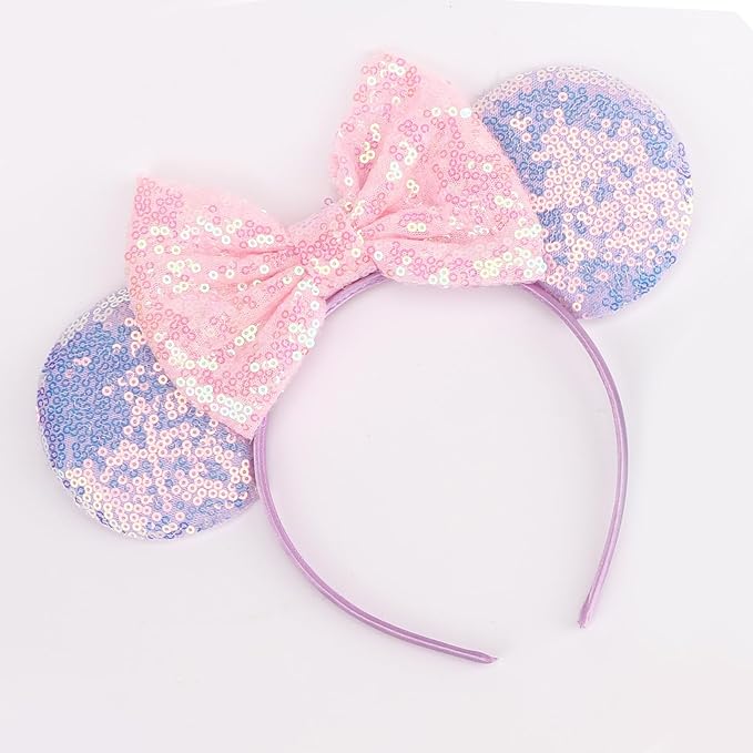 DRESHOW Mouse Ears Bow Headbands Glitter Party Decoration Cosplay Costume for Women
