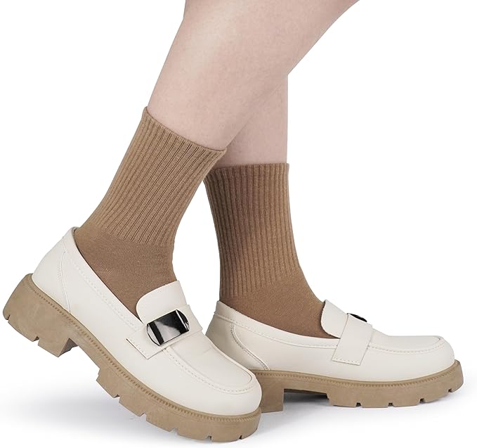 BomKinta Women Casual Calf Socks - Cute Cotton Crew Socks - Soft Above Ankle Sock 6 Pairs Size 5-10