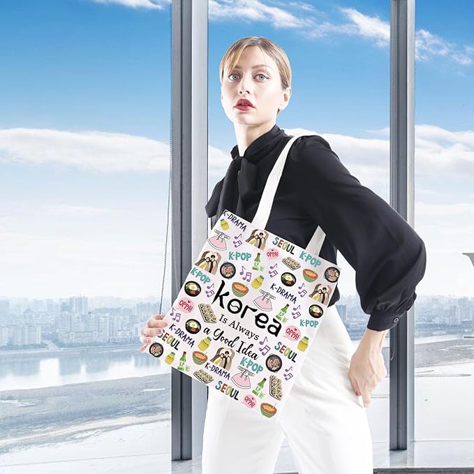 South Korea Travel Vacation Trip Souvenir Gift Bachelorette Trip Gift Accessory Bag for Korea Lovers (Good Idea Tote)