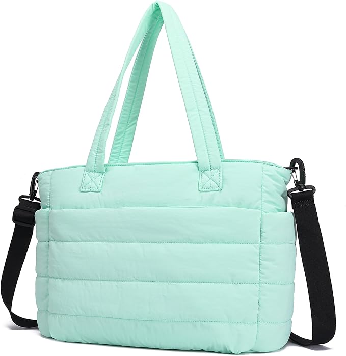AOCINA Puffer Tote Bag for Women Quilted Work Bag Nurse Bags Women's Shoulder Handbags for Travel Gym Gifts Laptop Purse
