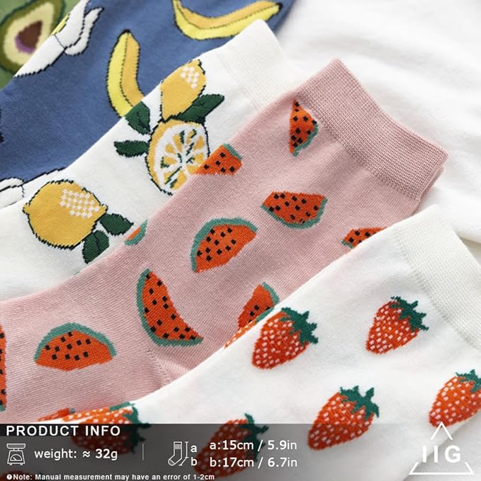IIG 3-6 Pairs Womens Cute Animal Patterned Funny Novelty Cotton Crew Socks