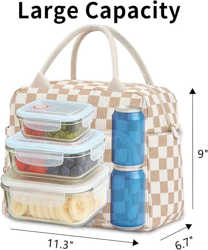 Lunch Box for Women Insulated Lunch Bag Women Adult Cute Lunch Bags Reusable Lunchbox Cooler Tote Bag for Work Picnic