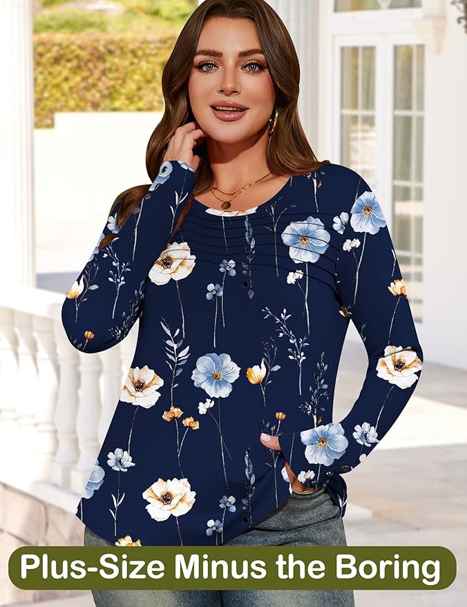 Blouses for Women Dressy Casual Long Sleeve Fall Fashion Tops Trendy Outfits for Work Office Shirts Thicker Clothes