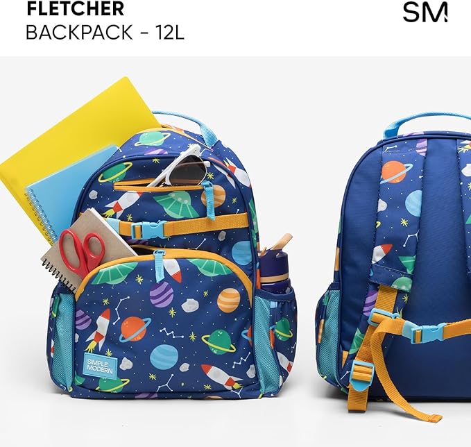 Simple Modern Medium Toddler Backpack for School Girls and Boys | Kindergarten Elementary Kids Backpack | Fletcher Collection | Kids - 15" tall | Wheels Up