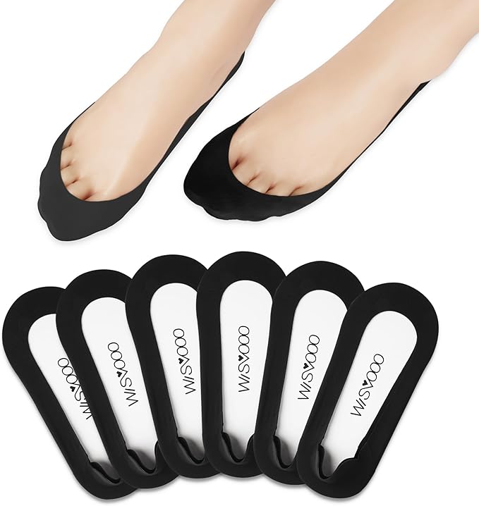 WISVOOO No Show Socks Womens Liner Ultra Low Cut Non Slip Invisible Socks for Flats