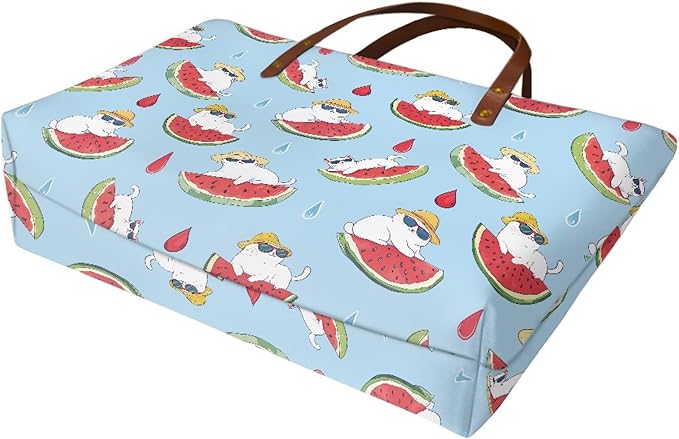 Womens Zip Up Tote Handbag Daisy Print Large Capacity Tote Purse Handbag Big Tote Bag Purse For Work Laptop