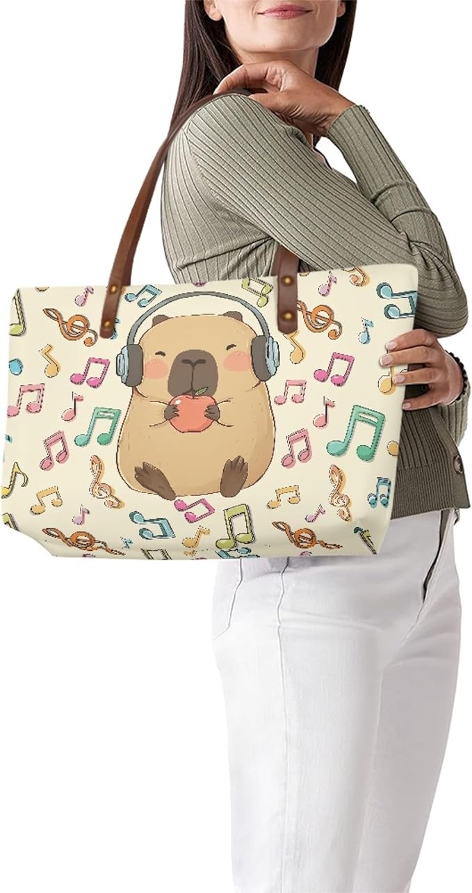 Womens Zip Up Tote Handbag Daisy Print Large Capacity Tote Purse Handbag Big Tote Bag Purse For Work Laptop