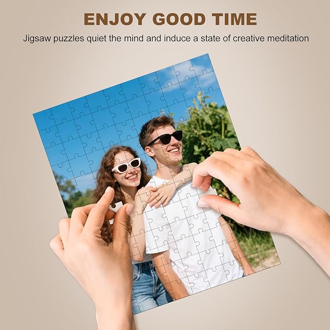 Custom Puzzle from Photos, Personalized Photo Puzzle 35/70/120/500/1000 Pieces with Picture and Text, Personalized Gifts for Couple Family Wedding Kids Pet (35/70/120 PCS-Vertical)