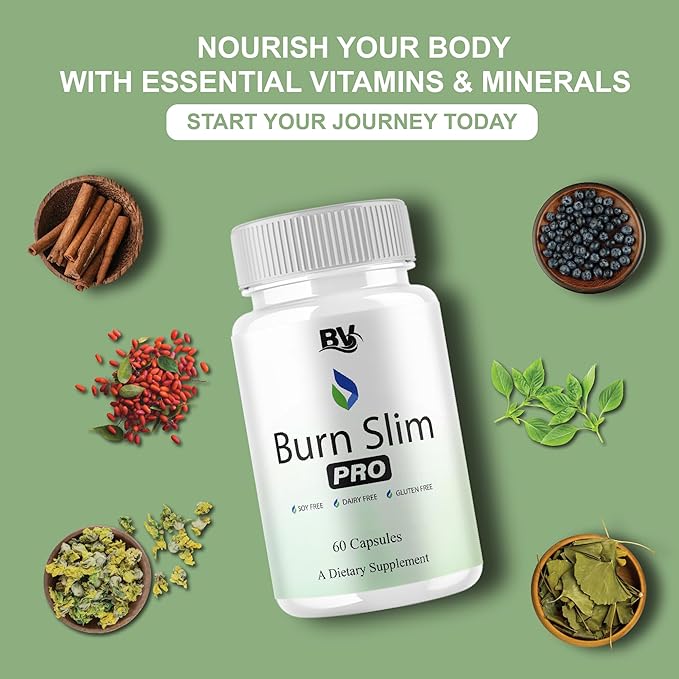 BLUE VIBE Burn Slim Pro Capsules, BurnSlim Advanced Maximum Strength Overall Health & Wellness Support Supplement, Burn Slim Premium All Natural Daily Health Support Formula (3 Pack - 180 Capsules)