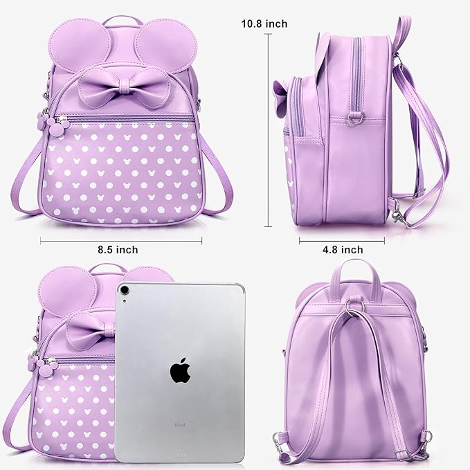 Voikukka Small Cute Backpack for Girls Women Travel Kids Backpack Purse Toddler Little Girls Childrens Daypack Convertible Shoulder Bag Purple Kids Mini Mouse Backpacks