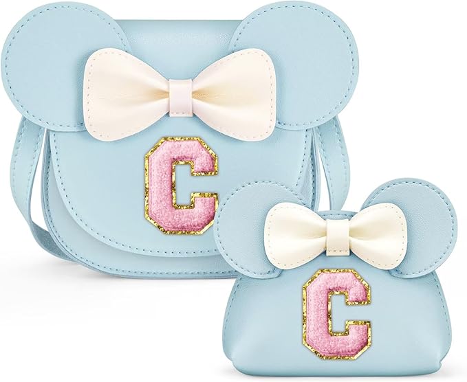 QLOVEA Birthday Gifts for 3 4 5 6 7 8 Year Old Girl - Toddler Purse Gifts for Girls, Little Girl Purse Kids Wallet Crossbody Bag (C, Blue)