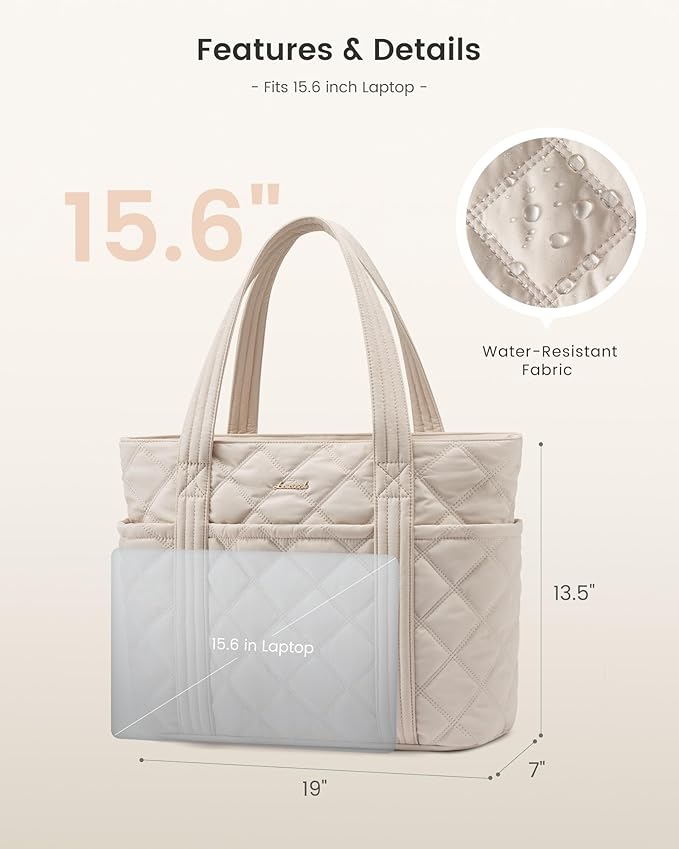 LOVEVOOK Puffer Tote Bag for Women, Puffy Work Handbag, Travel Shoulder Carry On Bag with Zipper for Teacher Nurse Gym