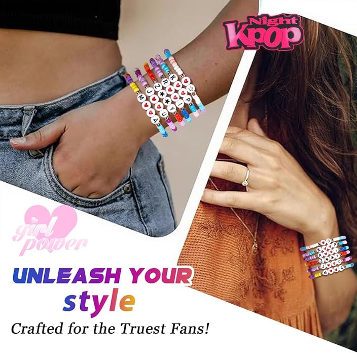 AICase for Korea-Pop Merch Gifts Toys Cosplay Birthday Decorations Bracelets Outfit Costume 6 Pcs Stackable Stretch Beaded Bracelets Merchandise Jewelry Gifts for Fans Women Christmas Stocking