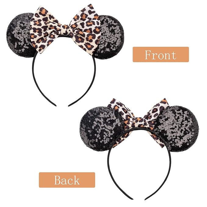 DRESHOW Mouse Ears Bow Headbands Glitter Party Decoration Cosplay Costume for Women