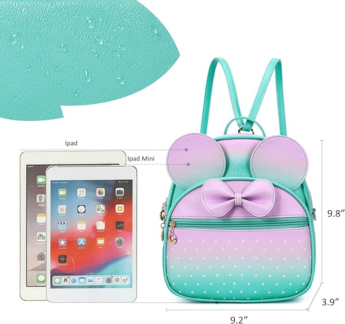 KL928 Girls Mini Backpack Bowknot Polka Dot Cute Daypacks Convertible Shoulder Bag Purse for Women