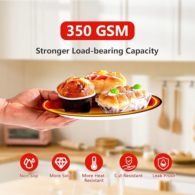 96 Pcs German Flag Party Decorations Disposable Germany Flag Paper Plates and Napkins German National Flag Tableware Set for National Country Decoration Patriotic Festival Party Supplies, Serves 24
