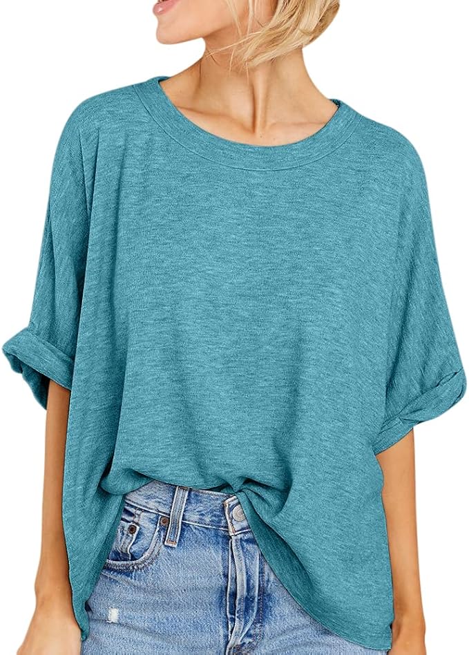 Women Oversized T-Shirt Summer Casual Short Sleeve Loose Tee Tops