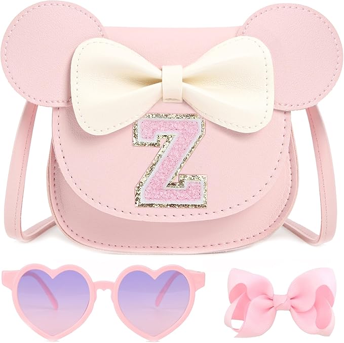 PRLINJSK Toddler Purse for Girls Birthday Gift, Little Girls Purse Kids Wallet Mouse Crossbody Bag Gift Set