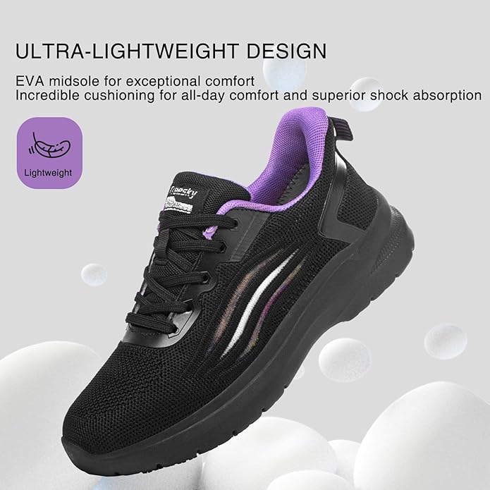 Treesky Non Slip Work Shoes for Women in Food Service - Slip Resistant, Comfortable & Lightweight Sneakers, Suitable for Restaurant, Kitchen & Nursing Crews