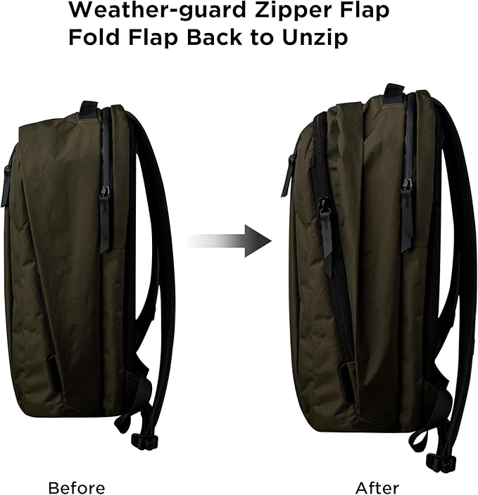 ALPAKA Metro Backpack Pro for Men - Fits 15.6" Laptop Business Travel Backpack with YKK Zippers, MOD Key Leash & Luggage Pass-through, Weatherproof X-pac Material Work Bag(Olive Green)