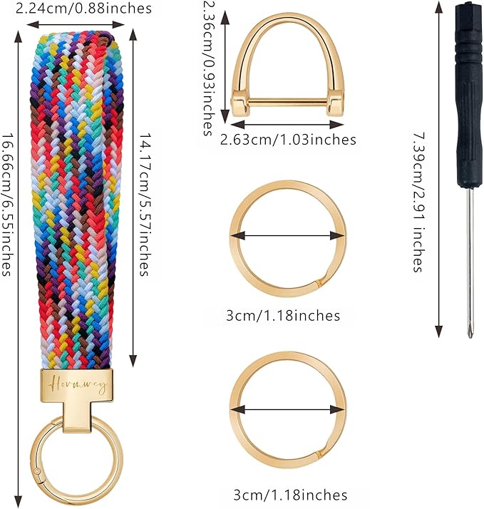 Hovmwey Elastic Wristlet Keychain for Women Men, Cute Car Key Chain, Braided Wrist Strap Lanyard for Keys ID Badges
