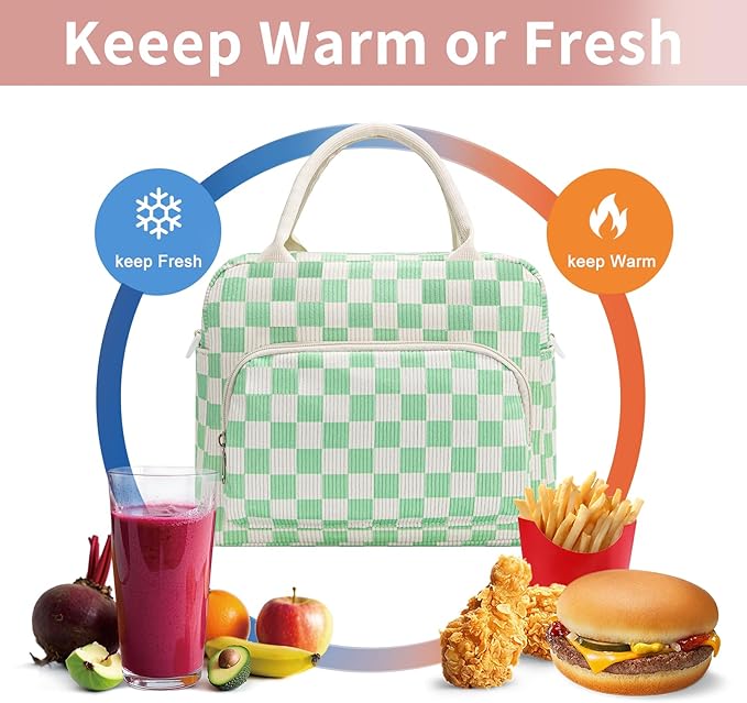 Lunch Box for Women Insulated Lunch Bag Women Adult Cute Lunch Bags Reusable Lunchbox Cooler Tote Bag for Work Picnic