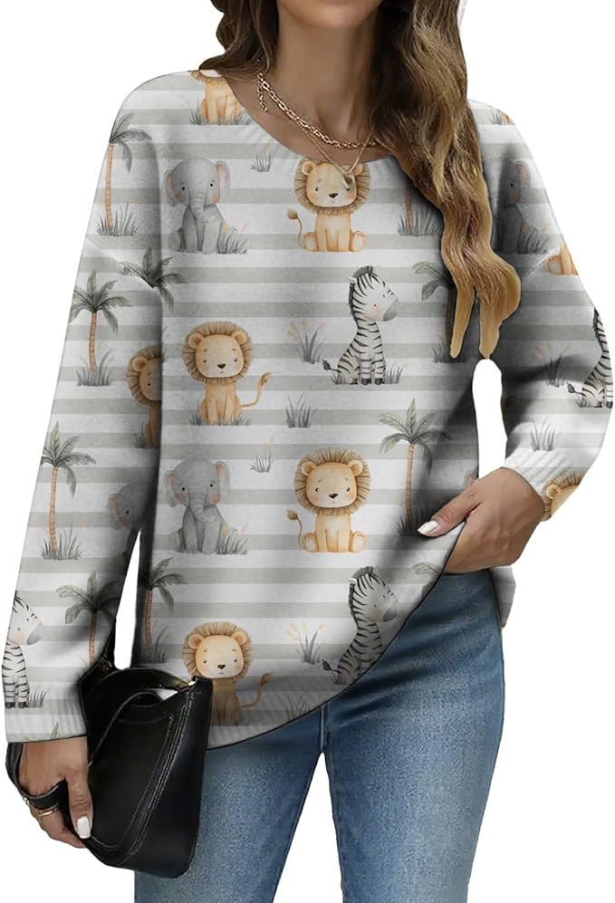 LIZALIG Women's Fall Christmas Snowman Sweater Long Sleeve Crewneck Pullover Festive Holiday Winter Outfit for Parties