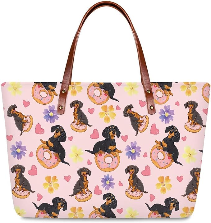 Womens Zip Up Tote Handbag Daisy Print Large Capacity Tote Purse Handbag Big Tote Bag Purse For Work Laptop