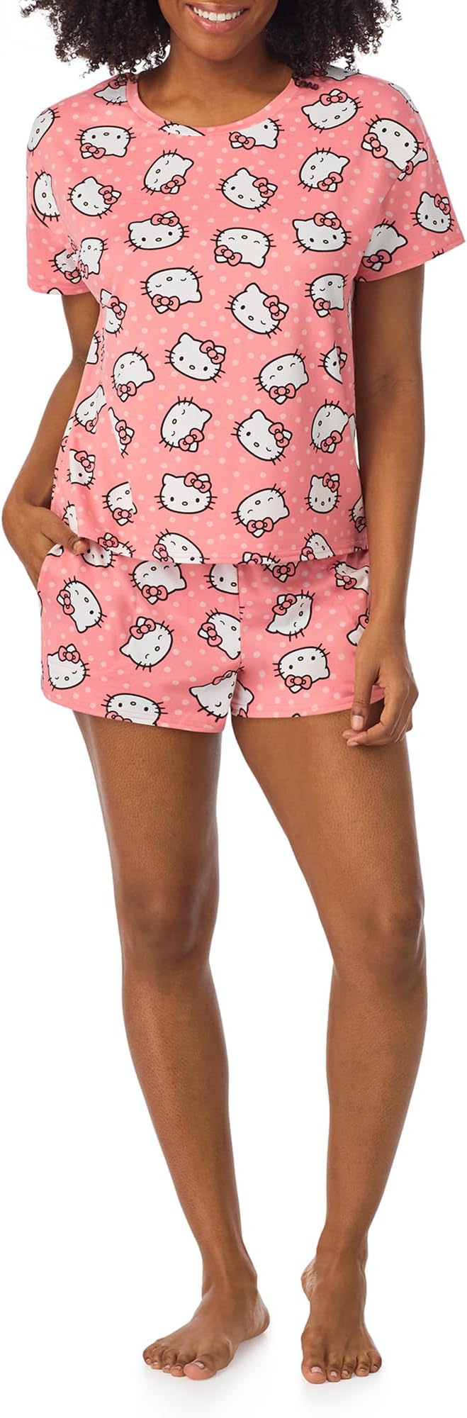 Richard Leeds International Womens Pajama Sets Disney | Hello Kitty |Snoopy Soft Stretch 2 Piece Short Lounge Sets for Women