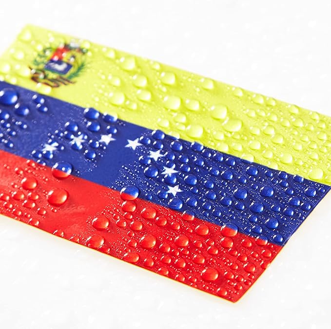 CANTENDO 5Pcs Venezuela Flag Decal Sticker - Venezuelan Flag Reflective Vinyl Car Stickers - for Car Window Bumper Waterproof Sticker (2.5 x 4.5 Inch)