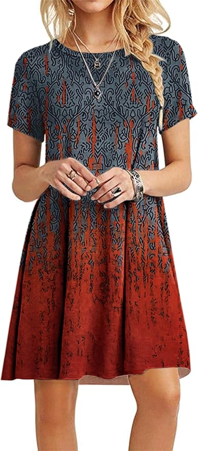 MOLERANI Women's Casual Plain Simple T-Shirt Loose Dress