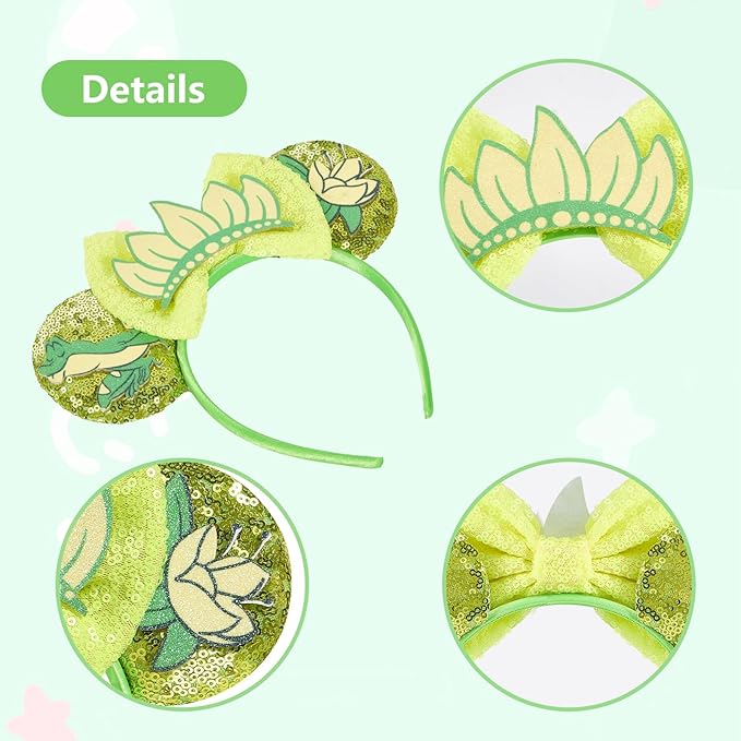 HAMUTH Mouse Ears Headband,Princess Headbands for Women Girls Boys,Princess Decorations for Party Trip Parks Cosplay Costume Accessories