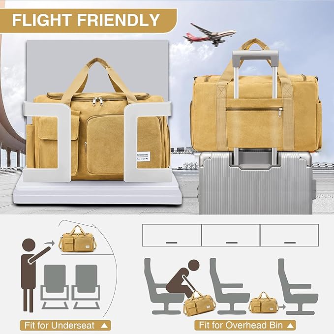 Small Gym Bag for Women, Travel Duffle Bag Carry On Weekender Bag with Shoe Compartment