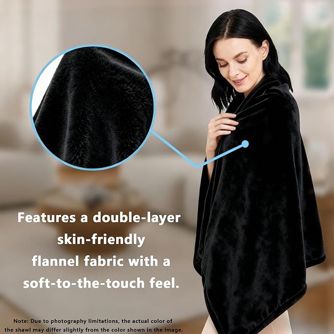 Women's Double Flannel Poncho - Snuggle Cape, Soft Warm Winter Wrap | Unisex Winter Wear for Home, Office, School