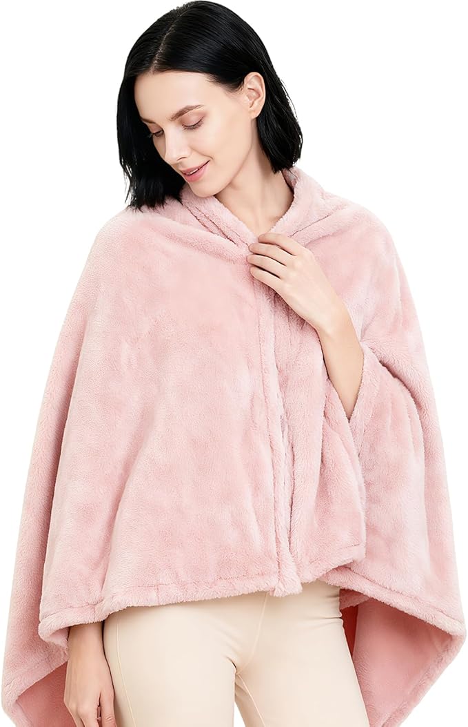 Women's Double Flannel Poncho - Snuggle Cape, Soft Warm Winter Wrap | Unisex Winter Wear for Home, Office, School