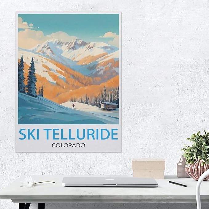 1000 Piece Jigsaw Puzzle for Adults，Ski Telluride Colorado，Wood Puzzle - for Adults Teens Educational Toys Gifts（75x50cm）-BD100