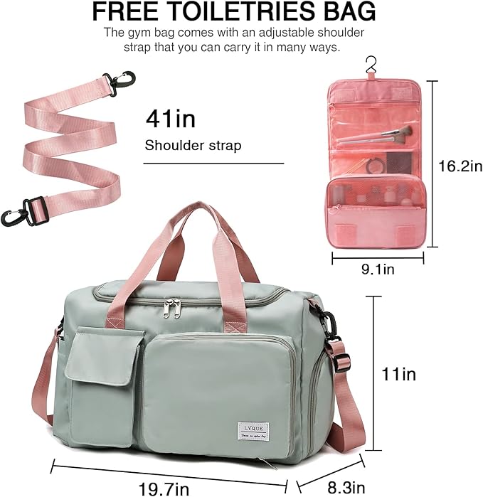 Small Gym Bag for Women, Travel Duffle Bag Carry On Weekender Bag with Shoe Compartment