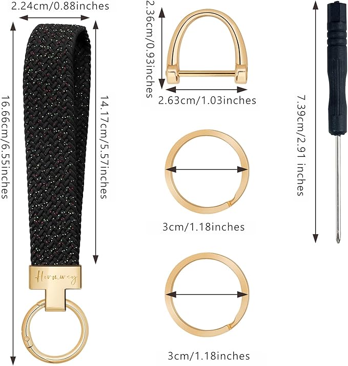Hovmwey Elastic Wristlet Keychain for Women Men, Cute Car Key Chain, Braided Wrist Strap Lanyard for Keys ID Badges