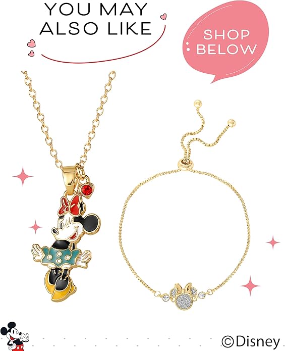 Disney Mismatched Mickey And Minnie Mouse Earrings for Official License, Silver-Plated Minnie and Mickey Stud Earrings