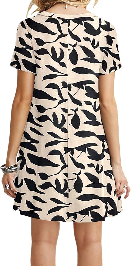 MOLERANI Women's Casual Plain Simple T-Shirt Loose Dress